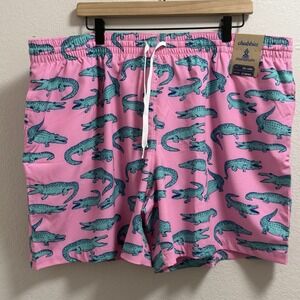 Chubbies Classic Swim Trunks The Glades 5.5'' Gator Print Sz XXXL/3XL Pink Green